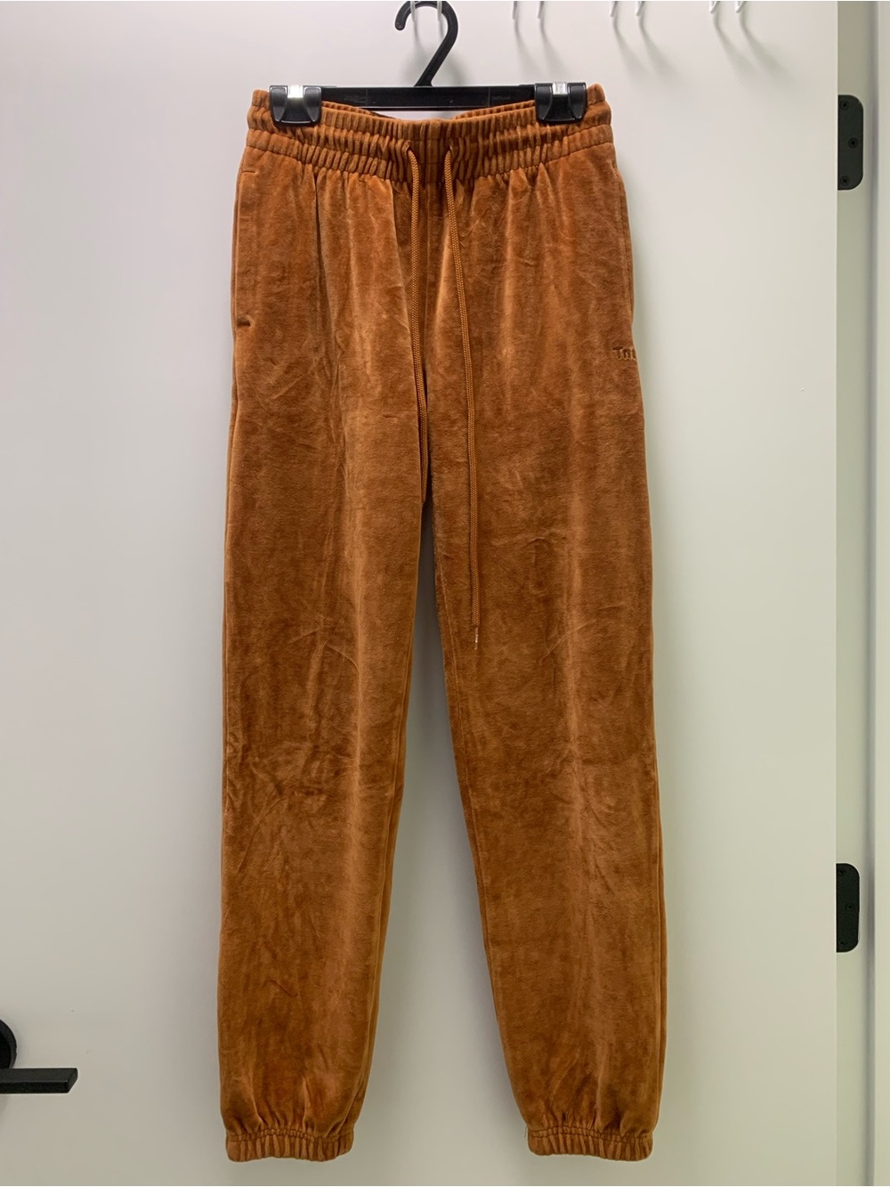 TNA kids Velour Joggers in Rust Brown
